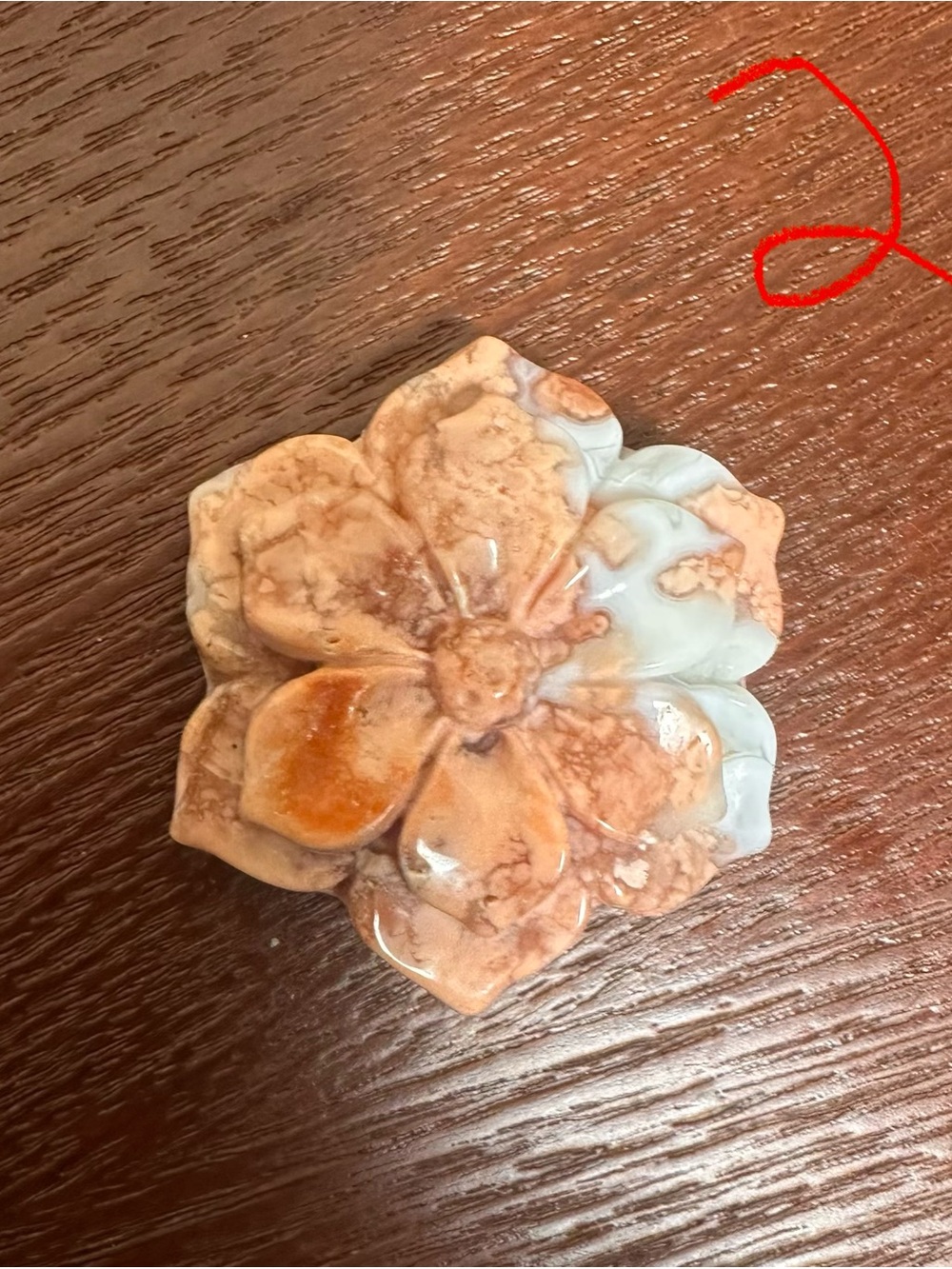 RESERVED FOR CG Petal Agate Flower Pendant Necklace on Chain - Picture 14 of 16
